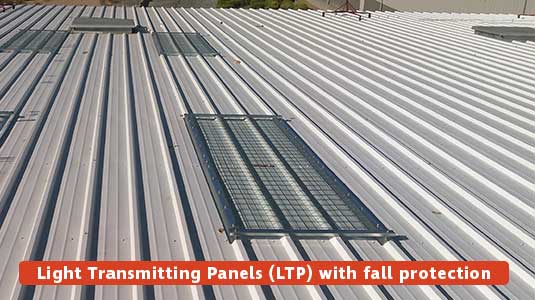Light Transmitting Panels (LTP) with fall protection